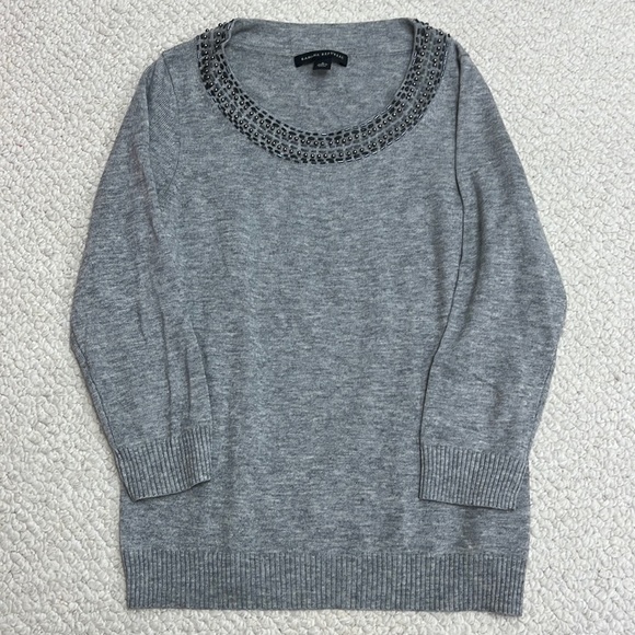 Banana Republic Sweaters - Light grey jeweled Banana Republic sweater